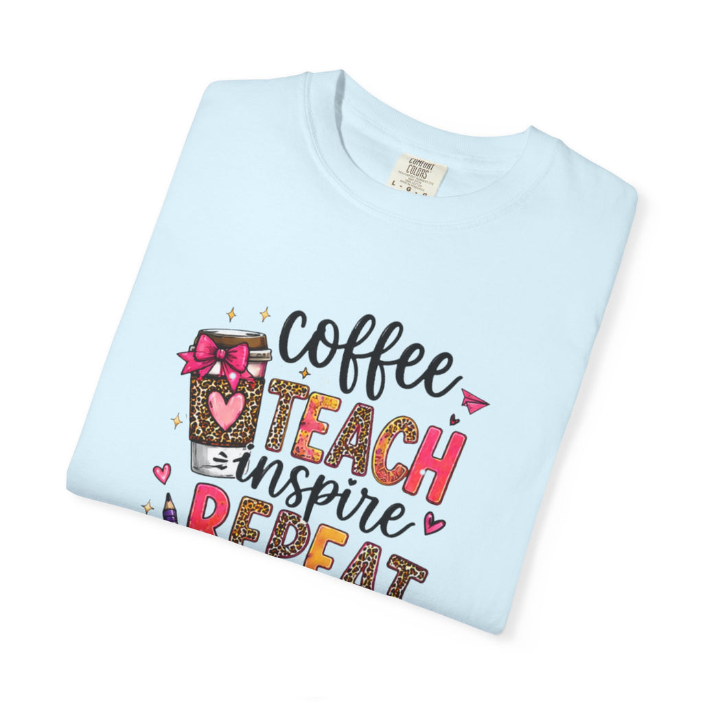 Teacher Coffee Teach Inspire Repeat T‑Shirt
